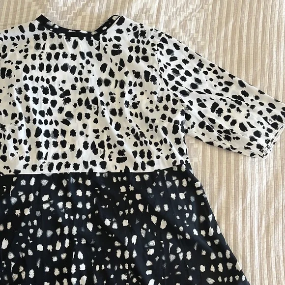 ASOS Dresses Asos Black And White Polka Dot Contrast Dalmatian Patterned Dress Xl Plus Poshmark
